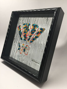 Fan Dance Framed Glass Wall Art