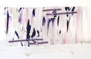 Functional Art - Rectangular Plate Pink and Purple